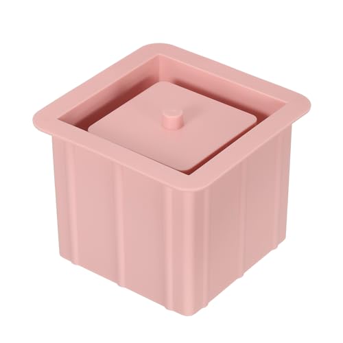PATIKIL Silicone Planter Mould, Square Flower Pot Moulds DIY Succulent Plants Candle Holder for Home Garden Decor, Pink