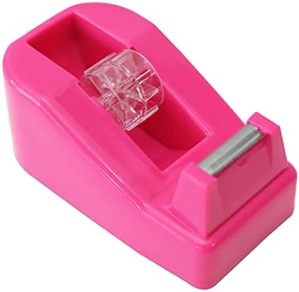 QILIMA Desktop Tape Dispenser Non-Skid Base, for Packaging in Office,Restaurant, Flower Shop,Cake Shop,Pink