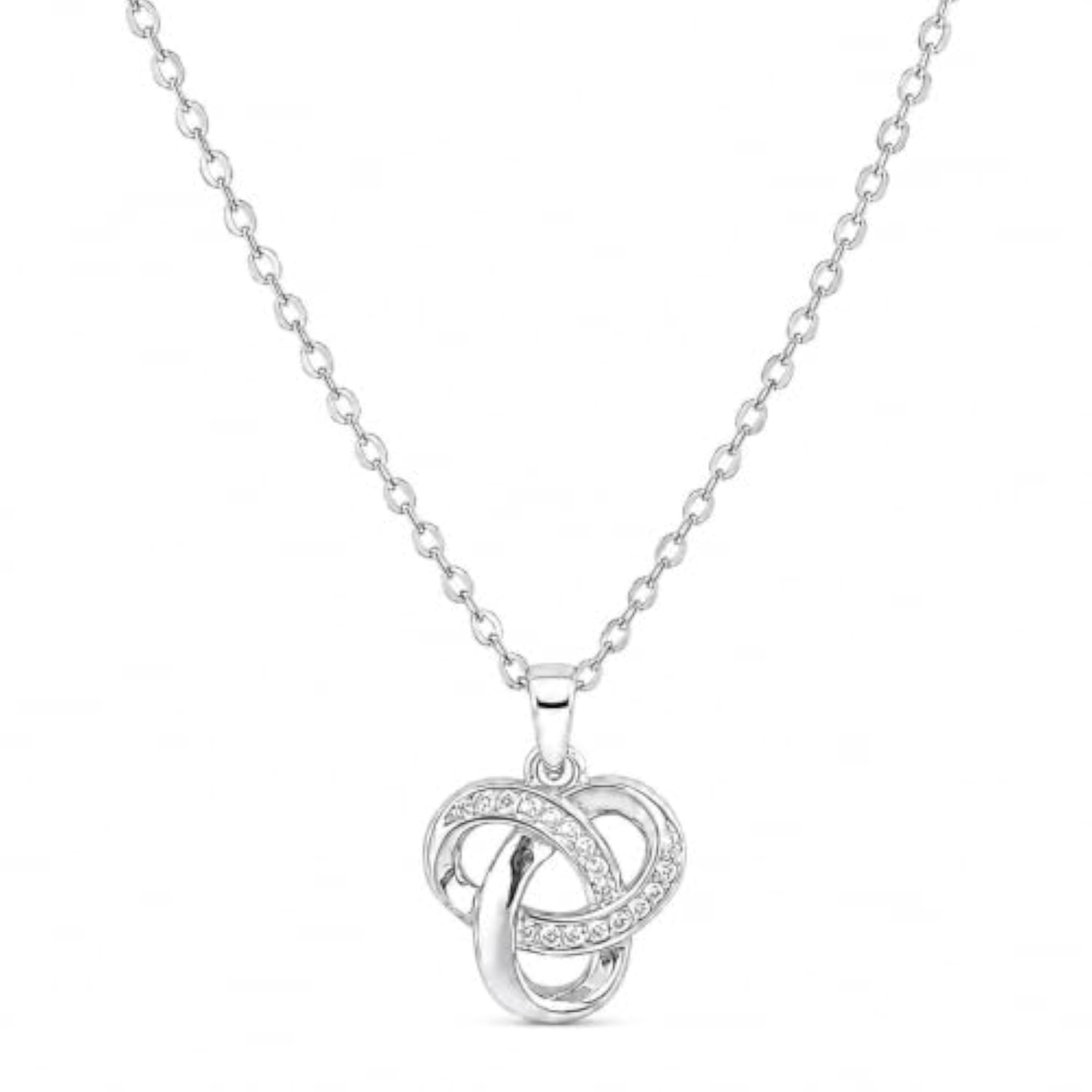 Women's 925 Sterling Silver Infinity Knot Sparkle Necklace