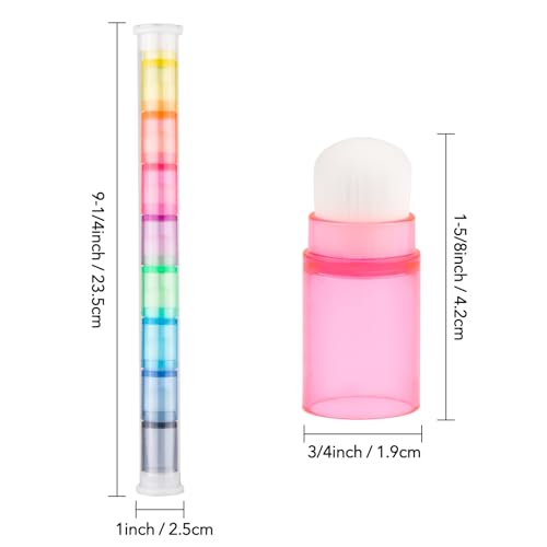 OTCRAFT48 Pcs/Set Soft Bristles Finger Daubers with 6 Storage Box Ink Blending Brushes Mini Stackable Blender Brushes Brush Head 0.75'' for Cardmaking Painting Drawing Handles Ink Blender Tool - Image 2