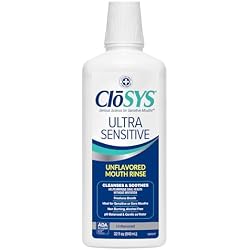 CloSYS Ultra Sensitive Mouthwash, 32 Oz, Alcohol Free Mouthwash, Unflavored Mouth Wash, Dye Free, pH Balanced, Helps Soothe Entire Mouth