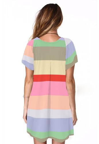 Image of Alaster Women's Casual Summer T Shirt Dress Loose Short Sleeve Tunic Dress with Pocket for Women