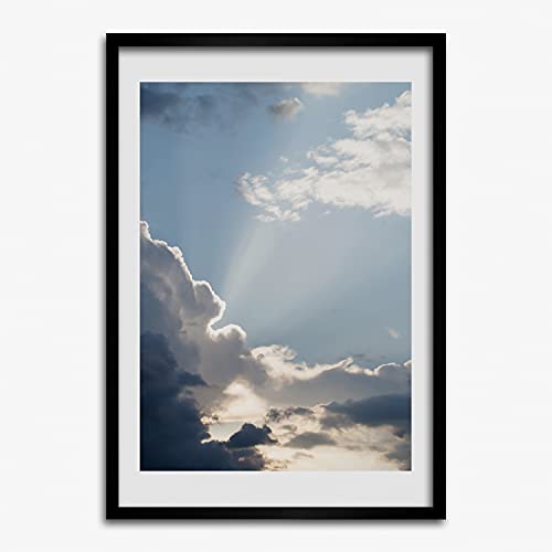 Tableau Décoratif Nuages dans le ciel avec cadre 50x70 cm pour salon