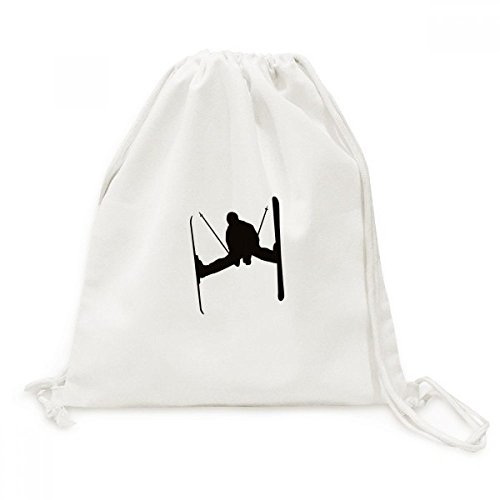Sac cordon ski noir pour les sports d'hiver en toile