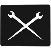 Crewneck Ironworker Crossed Tools Mouse Pad 12 x 10 inch, Mousepad for Laptop Gaming, Computer Mouse Mat Stitched Edge Non-Slip Rubber Base, Home Office Decor Desk Accessories
