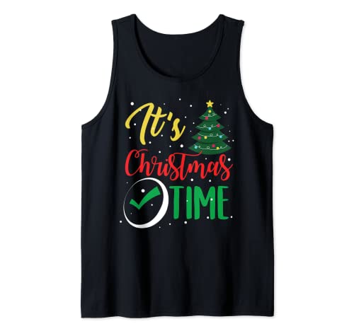 It's Christmas Time - Christmas Tree Lights Snow Holiday Camiseta sin Mangas