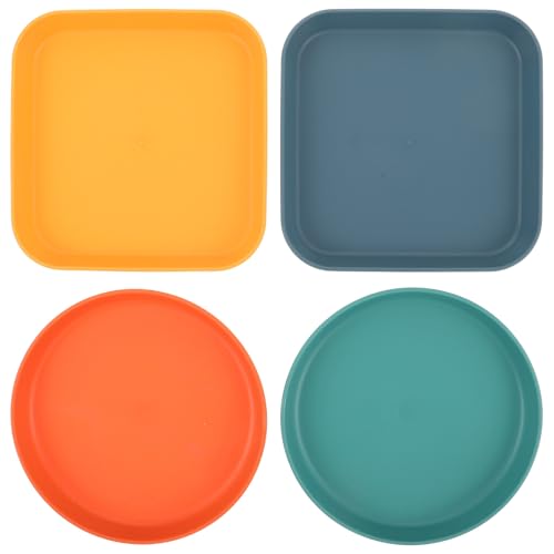 SMASOLO Pet Bowl Dog Food Bowls Cat Plates for Wet Food Multipurpose Shallow Feeding Dish Non-Slip Flat Bottom Suitable for Indoor Use Puppies and Short-Legged Cats 4Pcs Set