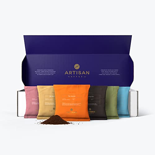 Artisan Coffee Co. The Discovery Ground Coffee Tasting Collection, Premium Selection of Characteristic Blends and Roasts, Cafetiere Coffee Gift, 100% Arabica Quality Beans, 12 Pack