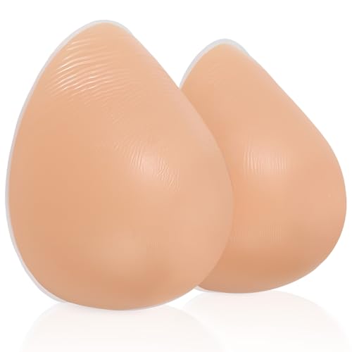 Vollence Nippleless Waterdrop Silicone Breast Forms Fake Boobs for Mastectomy Crossdresser