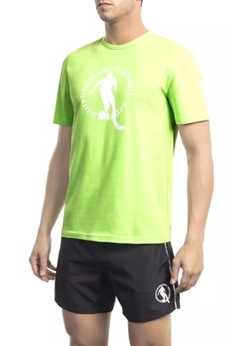 T-shirt vert Bikkembergs en coton pour homme avec imprimé