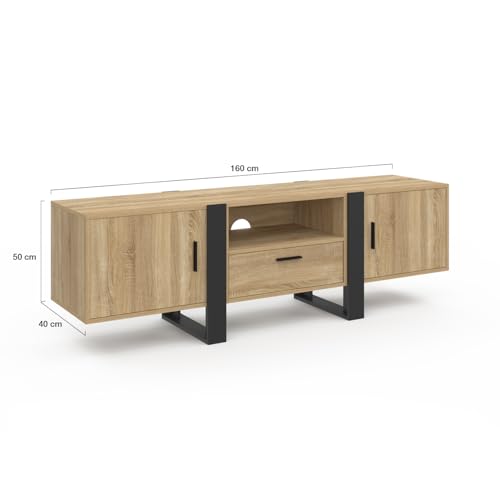Meuble TV PHOENIX 160 cm Bois - vue 4