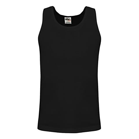 Shaka Wear Men's Basic Sleeveless Tank Top Cotton Solid Muscle Workout Athletic T-Shirt Undershirt Activewear TT02 Black S Cover