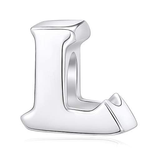 Fantasticharm fits Pandora BraceletAbalorios con diseño de las letras del alfabeto (A a Z) de plata de ley 925 genuina, para pulsera de Pandora