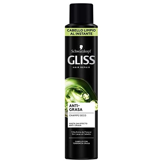 Schwarzkopf Gliss Champú seco anti-grasa, Negro - 200 ml