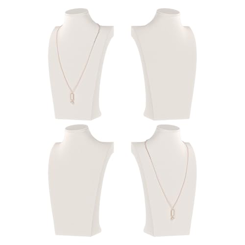 KunGe Espositore per collana e busto, supporto per collane, organizer per collane da donna (velluto beige, S, 4 pezzi)