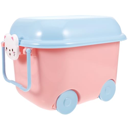 MUSISALY Caja de Almacenaje para Juguetes Infantil Tapa, Gran Capacidad y Asa de Tirar, Material Pp Azul para Organizar y Guardar Juguetes en Casa