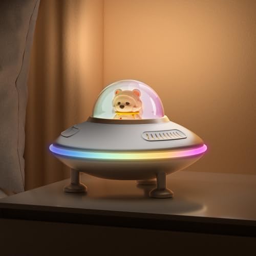 Cassa Bluetooth per Astronauti con Luci LED RGB Regali per Ragazzi,Adolescenti Carino altoparlante per l'uso Interno, Esterno e per Le Feste Cose Cool per La Casa, Arredamento per La Stanza (Argento)