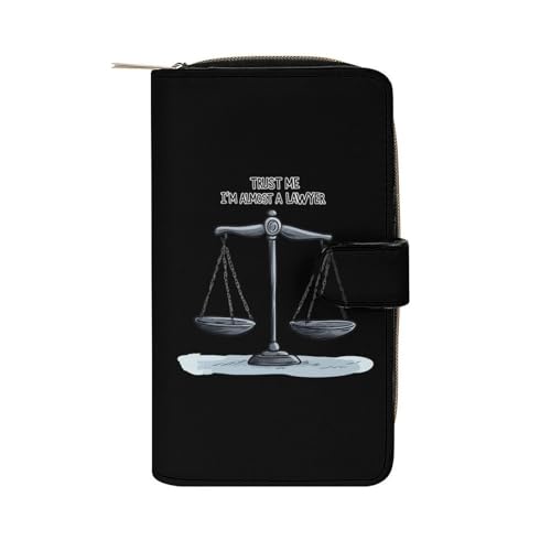 Trust Me I'm Almost A Lawyer Women's Long Wallets Leather Card Holder Purse Zippered Buckle Clutch Handbag