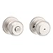 Kwikset Juno Interior Privacy Door Knob with Lock, Door Handle For Bathroom and Bedroom, Satin Nickel Keyless Turn Lock Doorknob, with Microban Protection