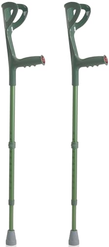 Muletas ortopédicas ajustables para adultos, de aluminio anodizado, soporte para antebrazo (verde, adulto)