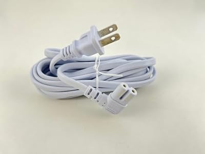 OMNIHIL [UL Listed] White 10 Feet Long AC Power Cord Compatible with Samsung Smart TV 2 Prong Version F (P/N: 3903-001117 3903-001295)