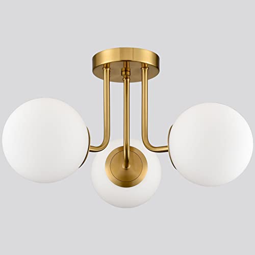 Plafonnier globe blanc anti-éblouissement pour plafonds bas