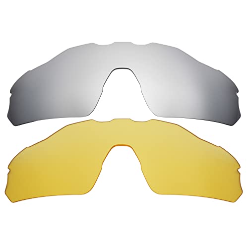 Verres pour Oakley Radar EV Pitch polarisé argent jaune titane taille unique