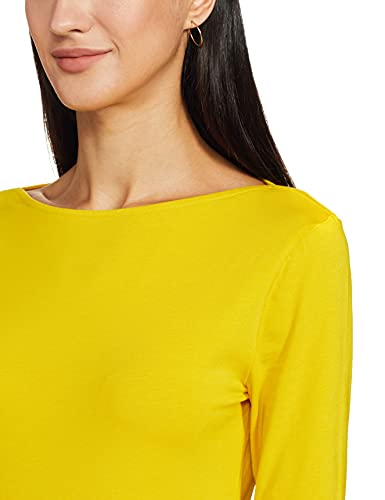 Image of Marks & Spencer Womens Solid Cotton Blend Boat Neck Slim Fit T-Shirt