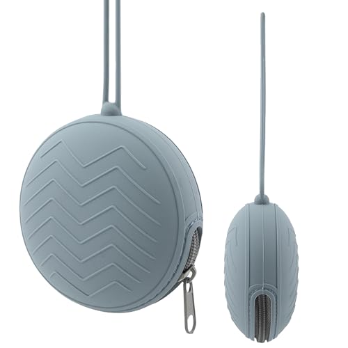Portachupetes para Bebe, Caja de Chupete de Silicona, Estuche para Guardar Chupete, Guardachupetes, Bolsa chupetes, Funda chupetes, con cremallera, Sin BPA, Silicona, Unisex, Azul claro