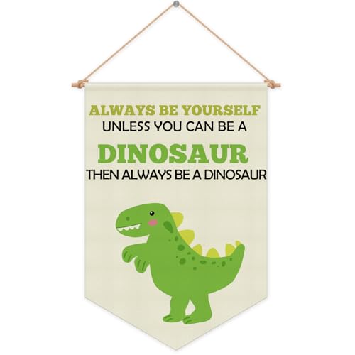 Dinosaur Gifts for adults Hanging Pennant Flag Banner Dinosaur Inspirational Quote Wall Decor Gifts for Animal Lovers Motivational Positive Affirmation for Kids Room Nursery Christmas Birthday Present