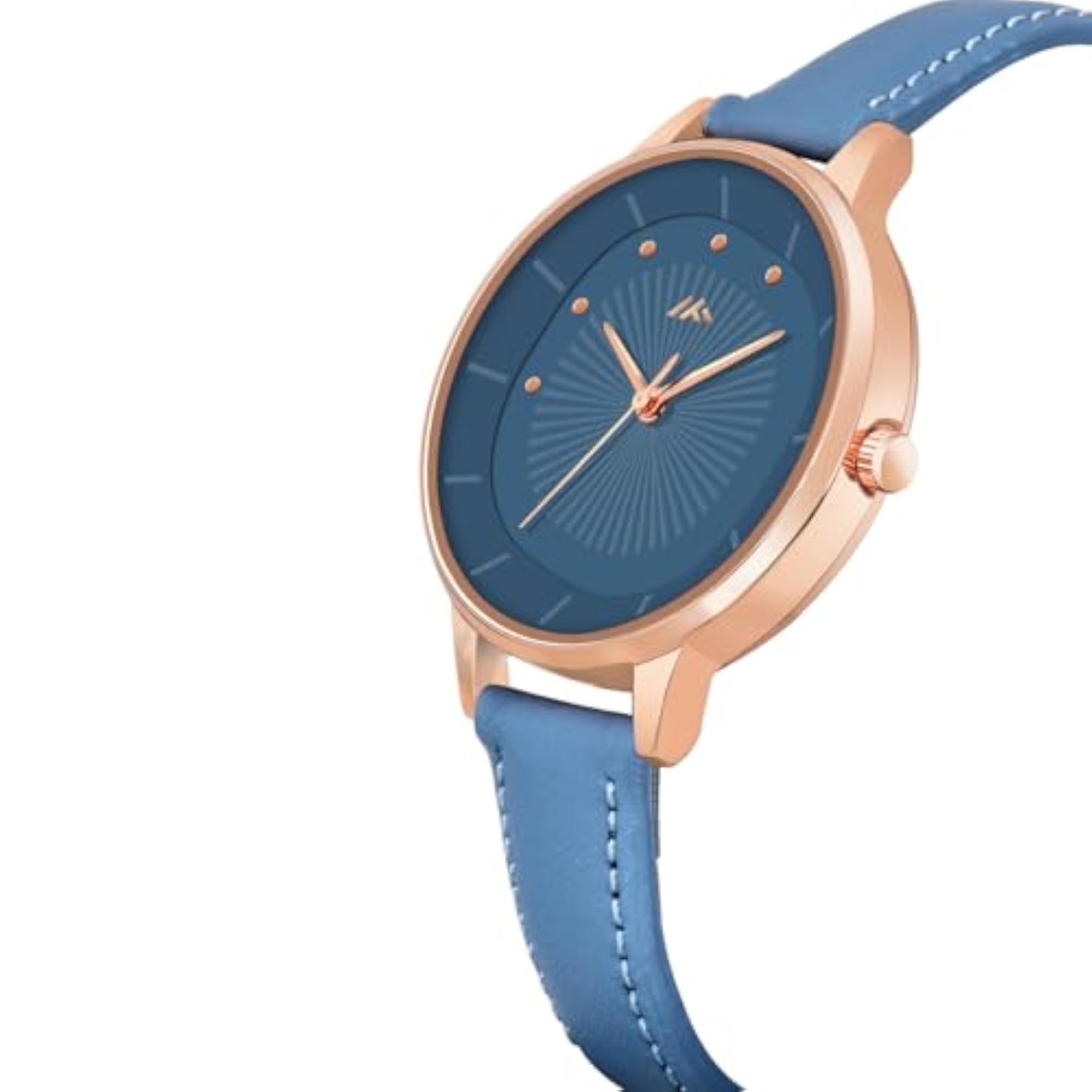 Women's Rose Gold Analog Watch with Leather Strap