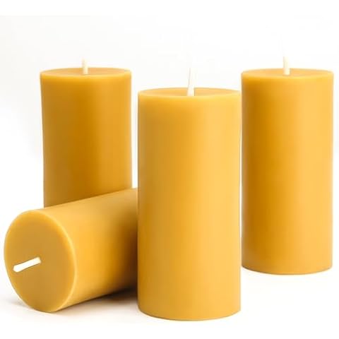 MOSROAD Natural Beeswax Pillar Candles Cover