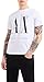 Armani Exchange Men's Regular Fit Cotton Jersey Icon Logo Tee, White/Black Print, Medium