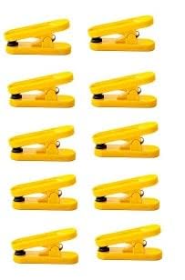 Image of QIMACPLUS Acupressure Finger Clips Yellow | Relieve Finger Fatigue & Improve Blood Circulation | Portable & Easy to Use for Stress Relief Pain Reduction & Relaxation Pack of 10