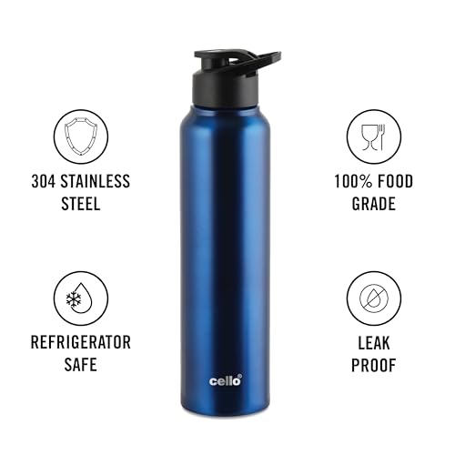 Image of CELLO Lifestyle Stainless Steel Electric Kettle 1.5L + Sippa Steel Water Bottle 1000 ml Blue Combo | Double Wall, Auto-Shut Off Protection, Cool Touch Handle | Electric Kettle For Boiling Hot Water