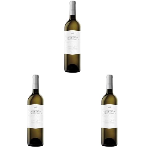 CUATRO RAYAS Cuarenta Vendimias Verdejo - Vino Blanco DO Rueda (1 Botella x 750ml) (Paquete de 3)