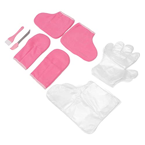 Greensen Pink Flannel Wax Mitts Foot Foot Bath Feet Feet Feats para Material de Cuidado de la Piel Flanela