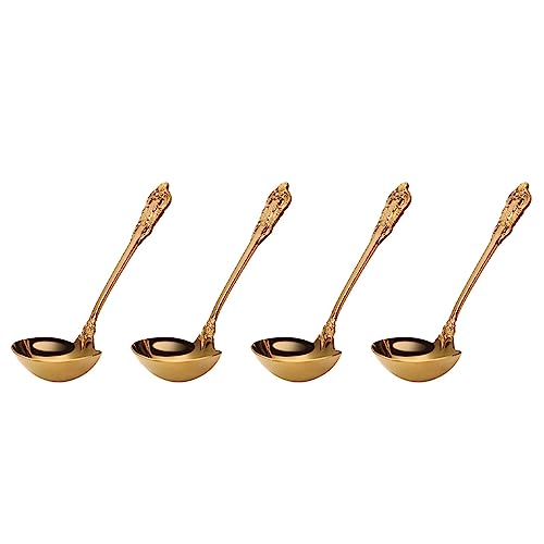 Cucharas para servir sopa en acero inoxidable 304 dorado de alta calidad 2