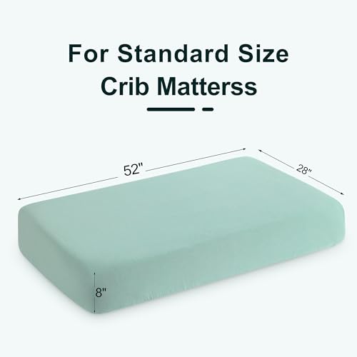 Image of NTBAY 2 Pack Muslin Cotton Crib Sheets, Soft and Breathable Double Layer 28x52 Baby Crib Sheets for Standard Crib and Toddler Mattresses, Boys, Girls, Unisex, Mint, 28x52 Inches