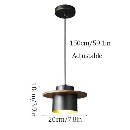 Lámpara de araña de madera y metal E27 dorada para techo de comedor 5