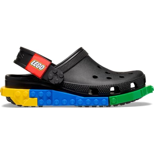 Crocs Unisex-Child Classic LEGO System Clogs LEGO Shoes for Kids Black 12 Little Kid