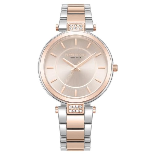 Kenneth Cole Classic Quartz Analog Rose Gold Dial Two Toned Silver & Rose Gold Stainless Steel Strap Watch for Women - KCWLG0026701LD