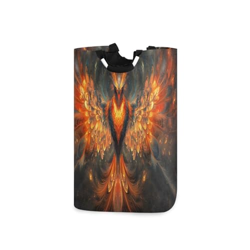 Jihqo Laundry Hamper Basket Phoenix Pattern Collapsible Nursery Storage Bin Waterproof Clothing Baskets for Home Bedroom Bathroom Washing Room