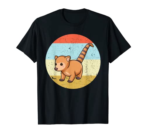 Vintage Coatimundi Kawaii Funny Coati Chibi Retro Atardecer Camiseta