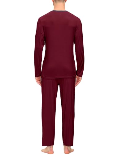 Image of JINSHI Men's Pajama Sets Soft Lightweight Sleepwear Nightwear with Pocket