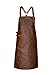Xapron Delantal Atlanta de cuero (BBQ) con tirantes (M, Brandy)