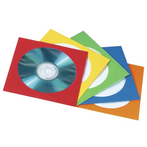 Hama Lot de 100 pochettes de protection en papier pour CD-DVD Couleurs assorties