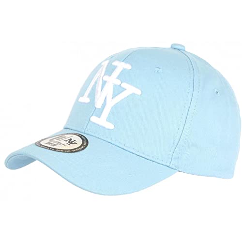 Hip Hop Honour Casquette Enfant Bleu Clair et Blanche NY Baseball Wazzy de 7 a 11 Ans - Taille...