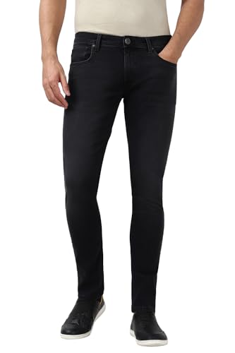 Image of Peter England Men's Skinny Fit Jeans | Denim Mid Washed | Casual Wear | Stylish Bottoms