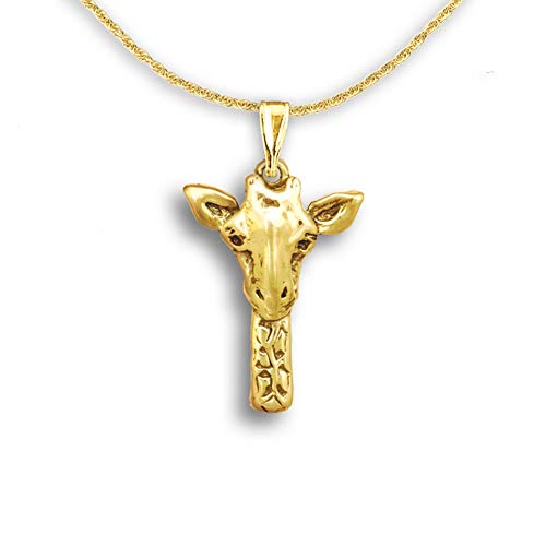The Magic Zoo 14k Gold Giraffe Pendant - Handcrafted African Wildlife Gifts